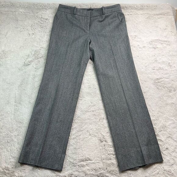 Giorgio Armani Dress Pants Womens Size 46 Gray Wide Leg Virgin Wool Blend - Picture 1 of 10